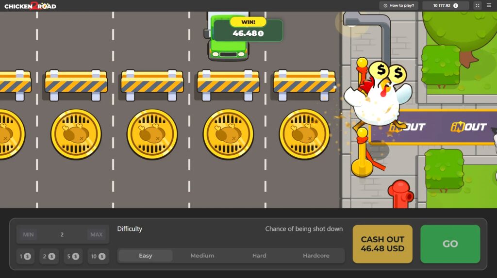Chicken Road 2 — скриншот игры 2: высокий множитель на шоссе